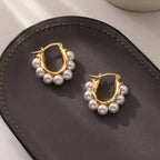 Elegant Hoop Earrings with Pearls