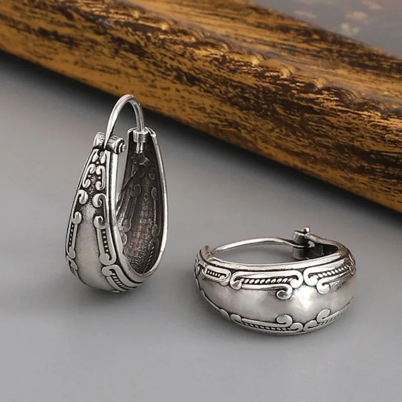 Vintage Ethnic Hoop Earrings