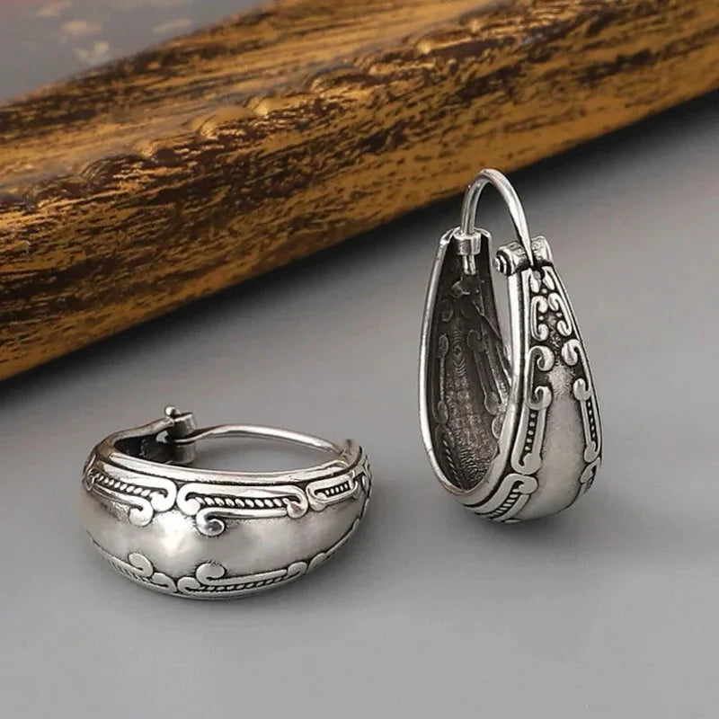 Vintage Ethnic Hoop Earrings