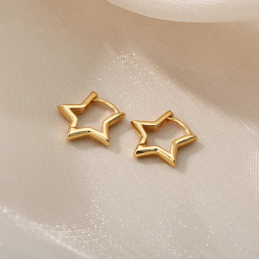 Star Hoop Earrings