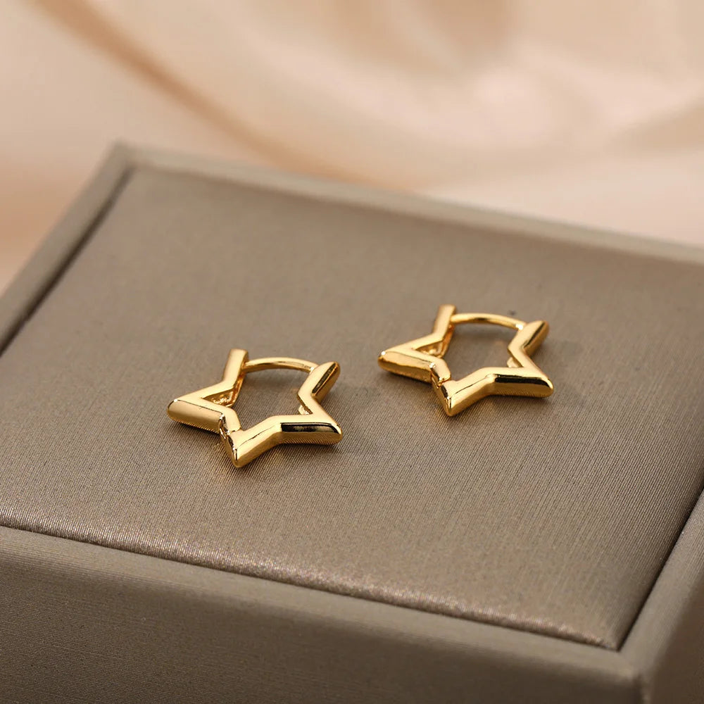Star Hoop Earrings