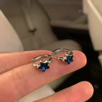 Blue Star Hoop Earrings