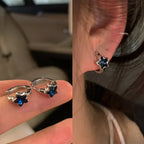 Blue Star Hoop Earrings