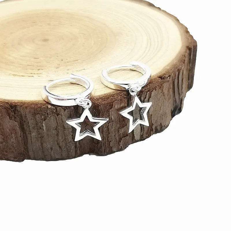 Star Hoop Earrings for Men or Women