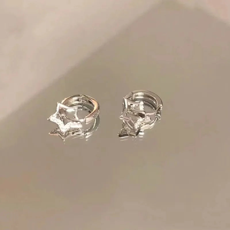 Pentagonal Star Hoop Earrings