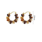 Women's Tiger Eye Hoop Earrings