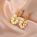 Palm Leaf Hoop Earrings
