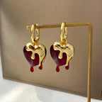 Melting Heart Gold Hoop Earrings