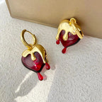 Melting Heart Gold Hoop Earrings