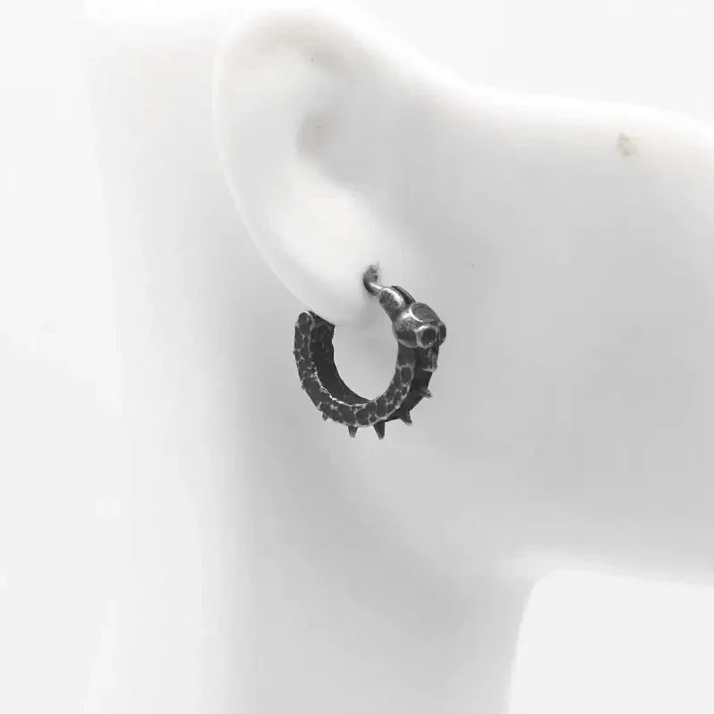 Gothic Skull Hoop Earrings