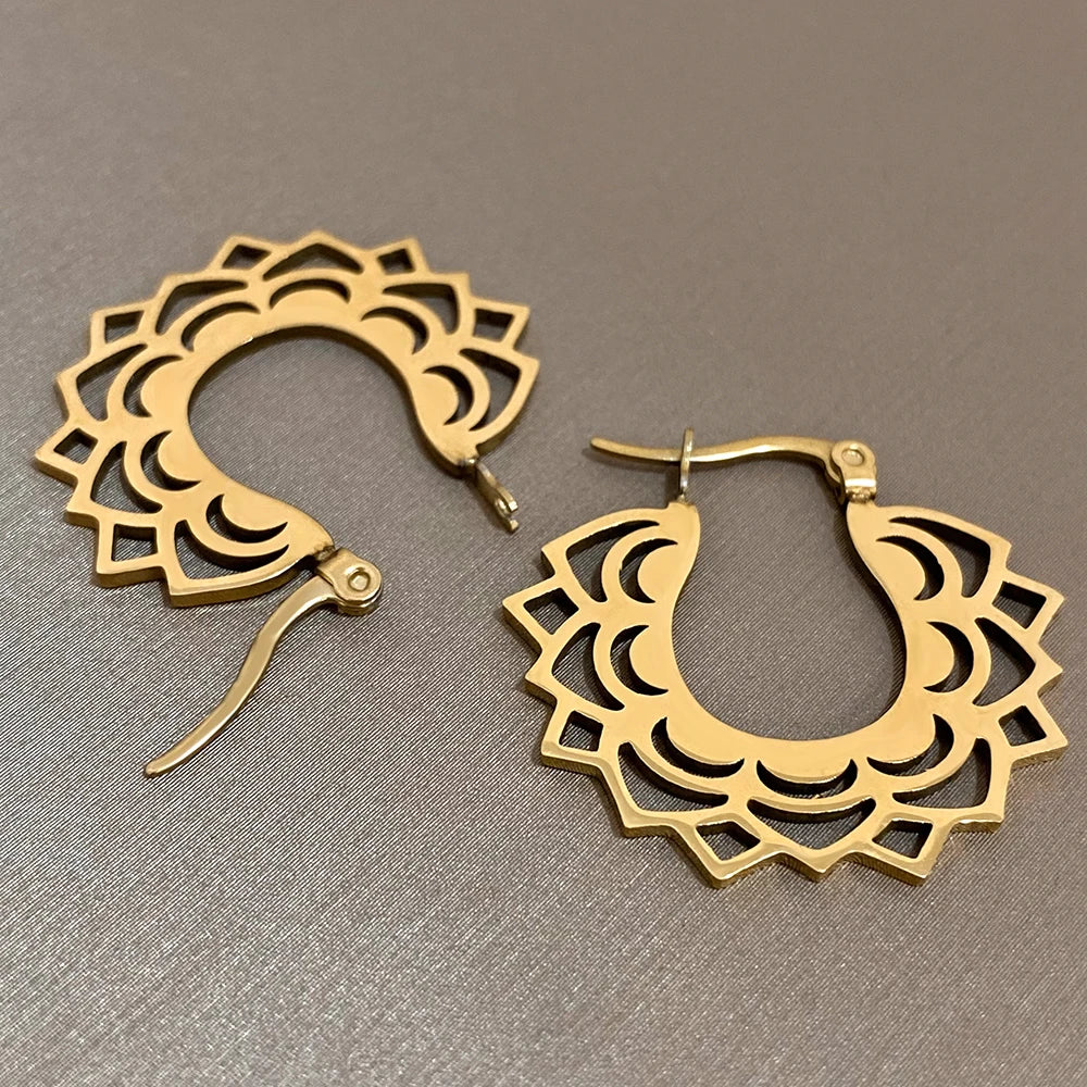 Mandala Hoop Earrings for Women