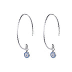 Blue Turkish Crystal Evil Eye Hoop Earrings