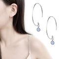 Blue Turkish Crystal Evil Eye Hoop Earrings