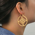Wiccan Woman Protection Witch's Knot Hoop Earrings Gold