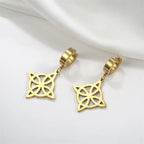 Dangling Hoop Earrings Witch's Knot Protection Wiccan Woman gold
