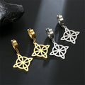 Dangling Hoop Earrings Witch's Knot Protection Wiccan Woman gold