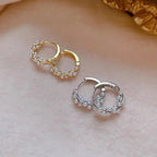 Silver Pearl Hoop Earrings for Women