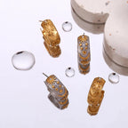 Boucles d'Oreilles Créoles Rétros Soleil or