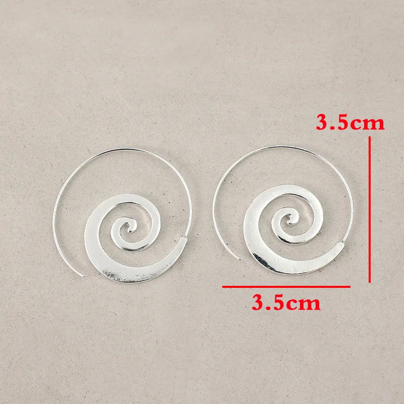 Boucles d'Oreilles Créoles Spirale