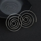 Women's Silver Spiral Hoop Earrings