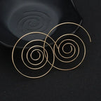 Women's Gold Spiral Hoop Earrings
