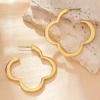Four-Leaf Clover Hoop Earrings