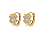 Four-Leaf Clover Hoop Earrings in Zircon