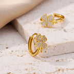 Four-Leaf Clover Hoop Earrings in Zircon