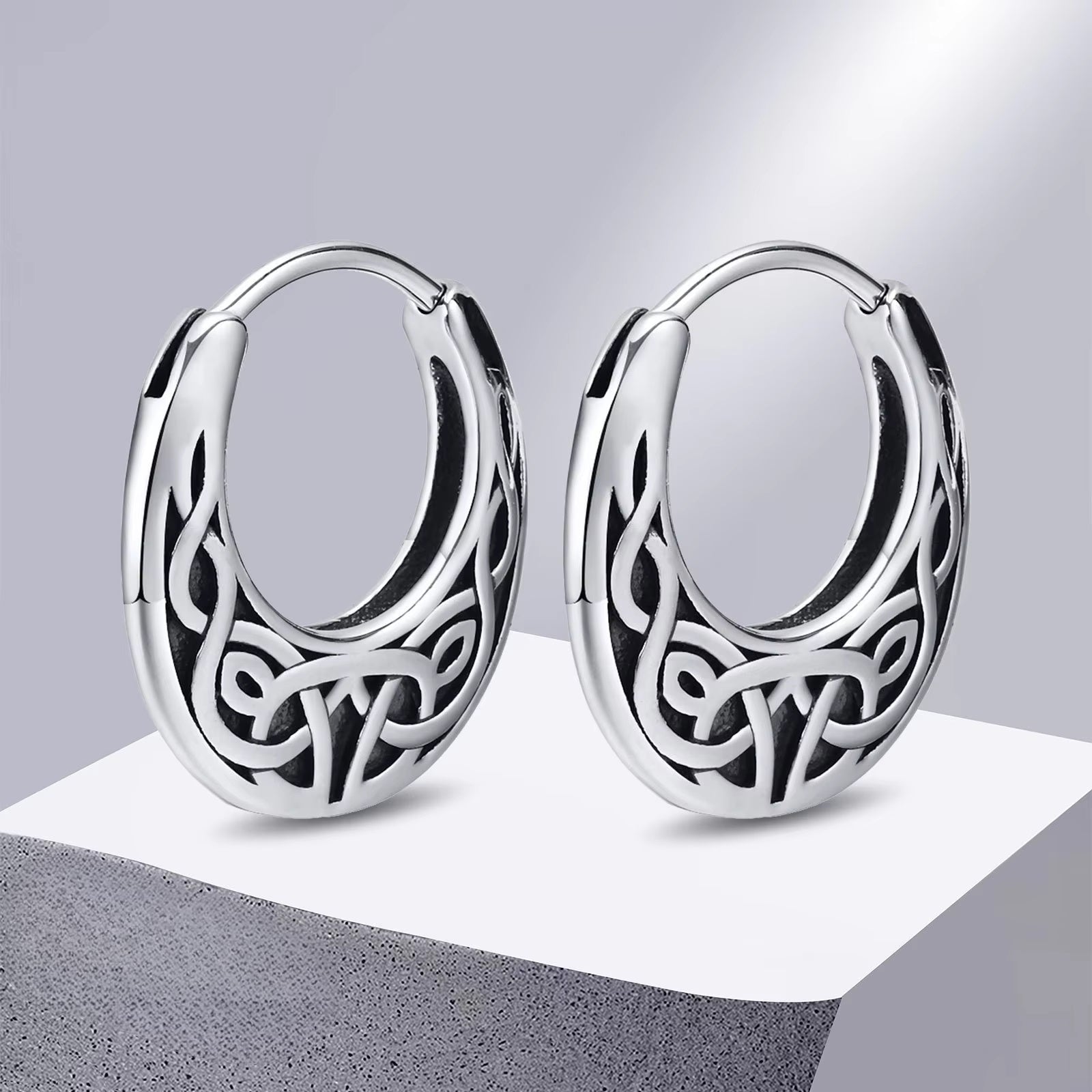 Nordic Viking Hoop Earrings