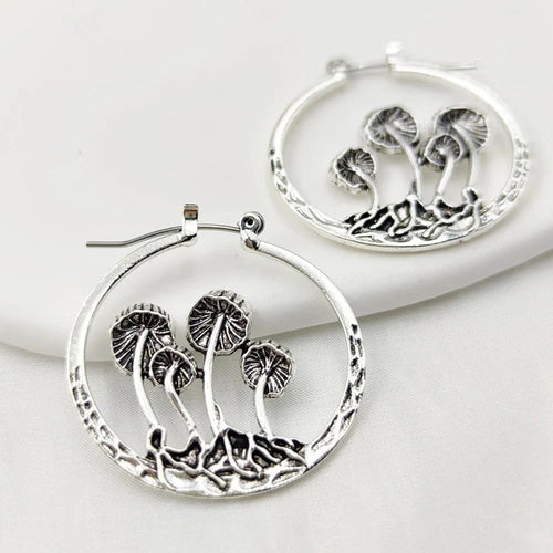 Boucles d'Oreilles Créoles Vintages Champignons