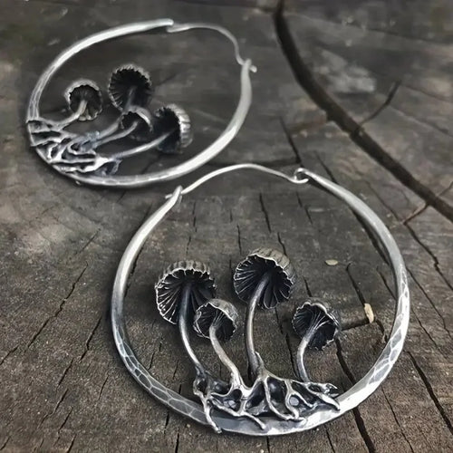 Boucles d'Oreilles Créoles Vintages Champignons