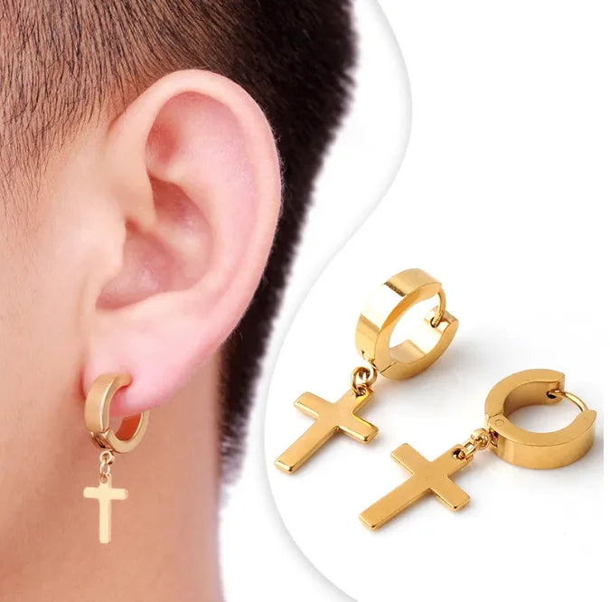 Men's Women's Cross Earrings