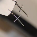Zircon Cross Hoop Earrings