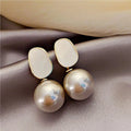 Retro Style Earrings with Beige White Pearls
