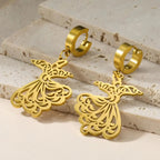 Boucles d'oreilles pendantes pour femme Ramadan arabe or