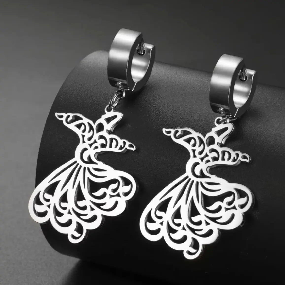 Boucles d'oreilles pendantes pour femme Ramadan arabe argent