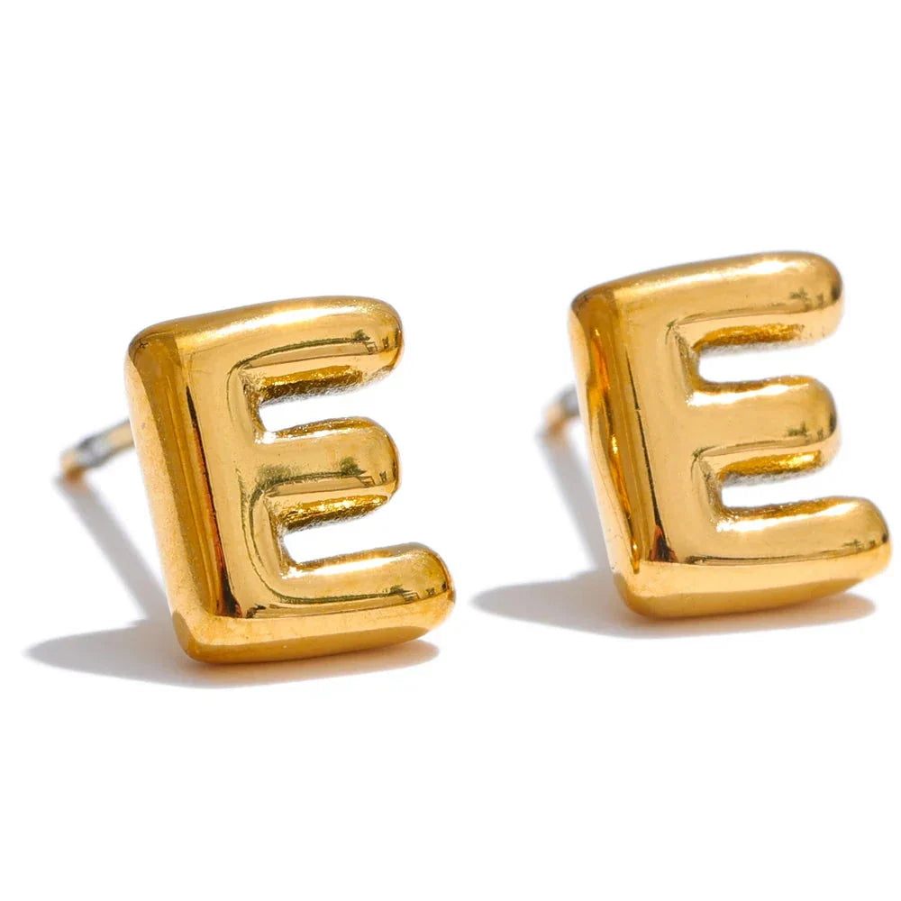 Boucles d'oreilles personnalisées avec initiale e