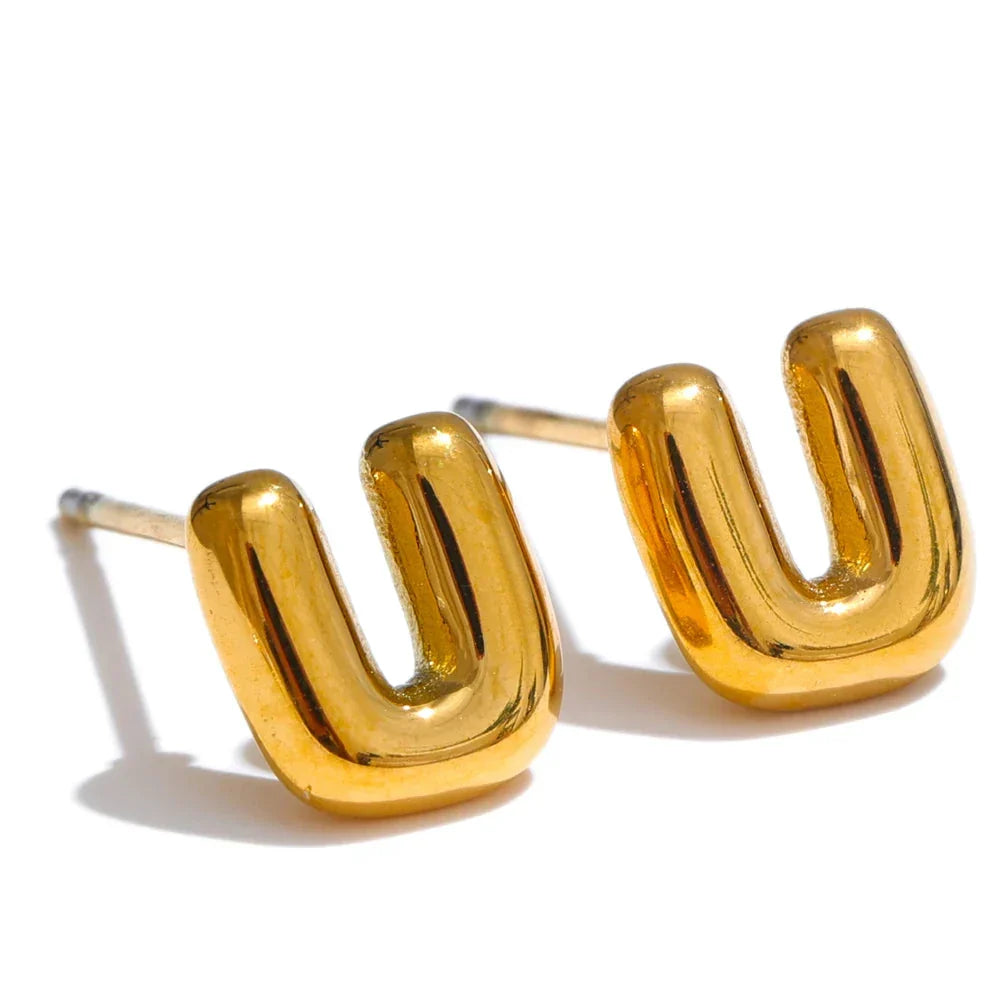 Boucles d'oreilles personnalisées avec initiale u
