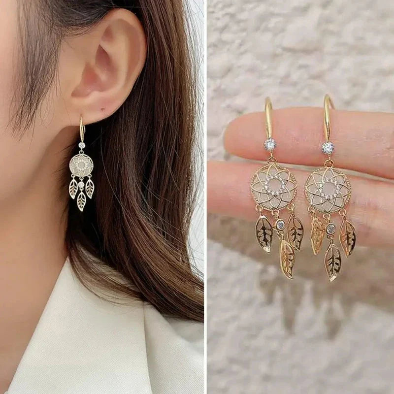 Golden Dreamcatcher Earrings