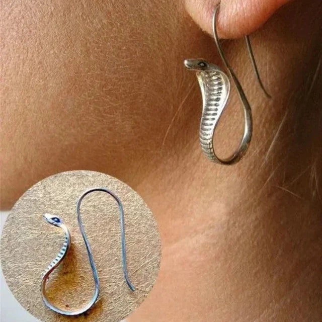 Egypt Cobra Silver Earrings