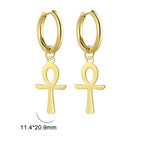 Boucles d'Oreilles Egyptiennes Croix D'Ankh Femme