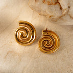 Boucles d'oreilles en forme de spirale bombée or