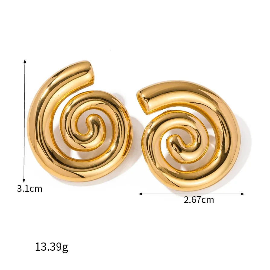 Boucles d'oreilles en forme de spirale bombée