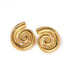 Boucles d'oreilles en forme de spirale bombée or