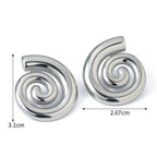 Boucles d'oreilles en forme de spirale bombée argent