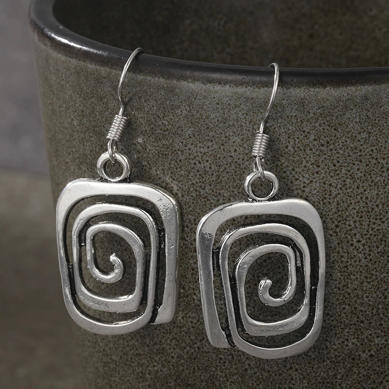 Ethnic Geometric Dangling Earrings