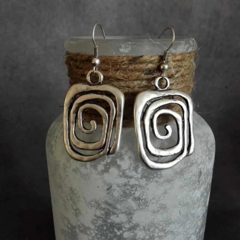 Boucles d'Oreilles Ethniques Pendantes Géométriques