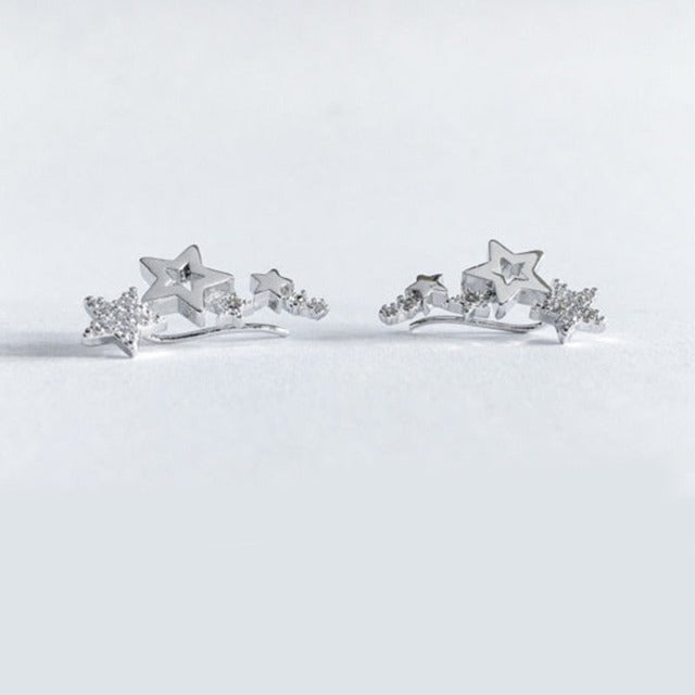 Star Piercing Earrings Silver