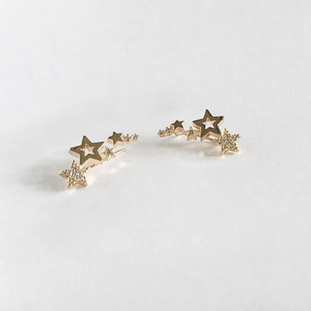 Star Piercing Earrings Gold