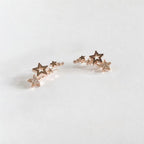 Star Piercing Earrings Rose Gold